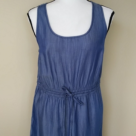 Ann Taylor Loft Lyocell Sleeveless Dress MP Blue - Picture 6 of 15